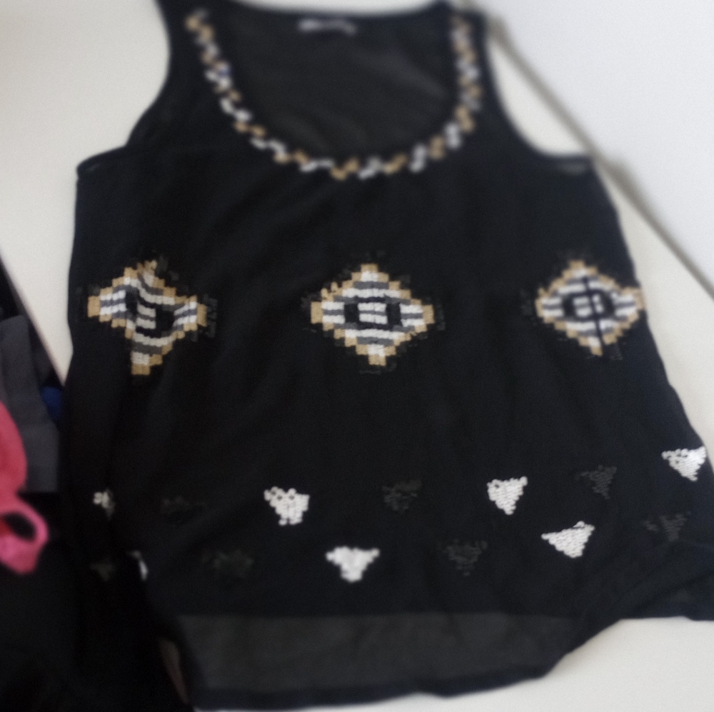 Black and White Geometric Tank Top